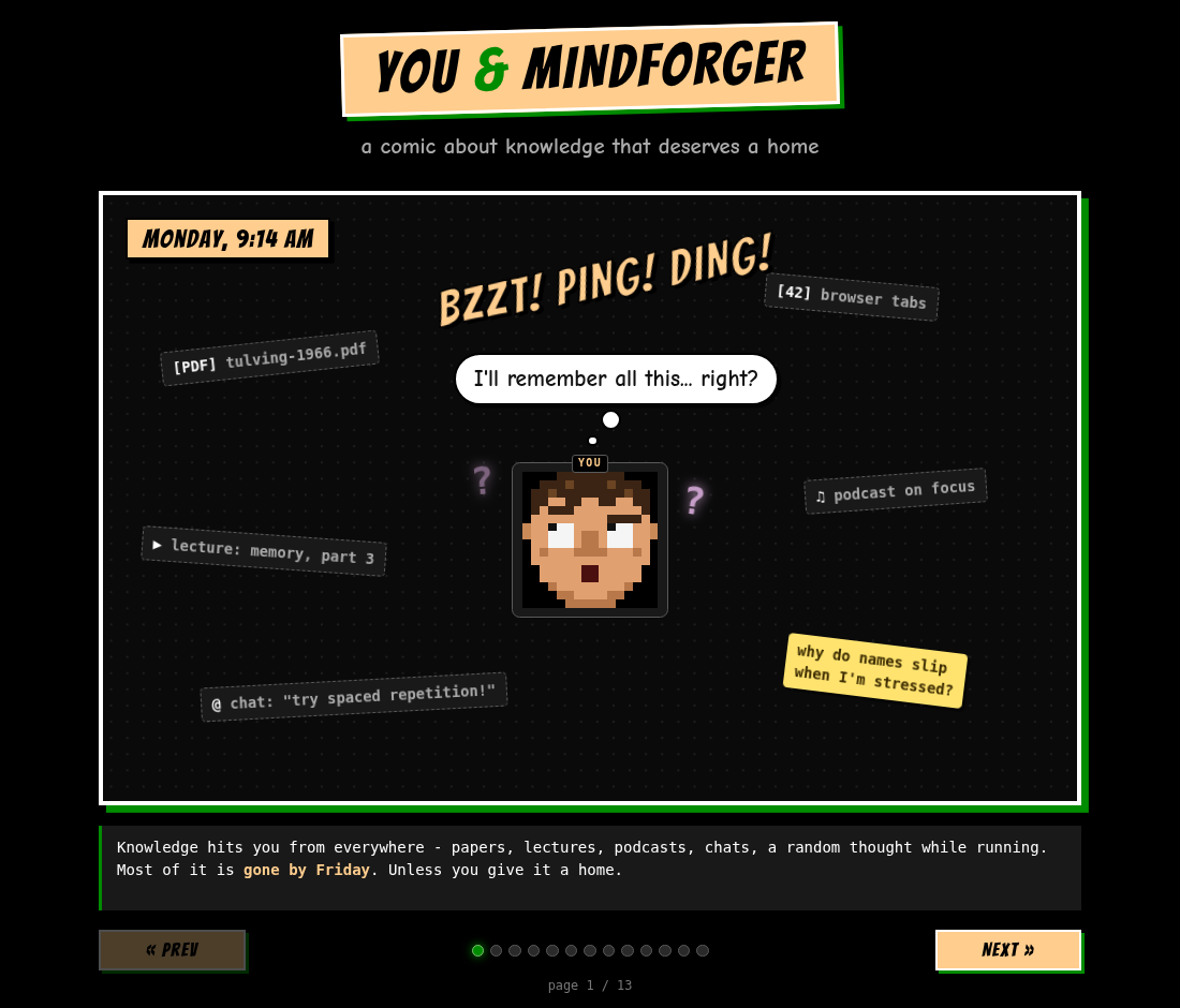 You & MindForger comic